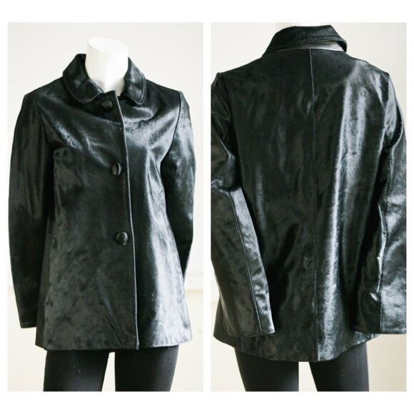 Kate Spade Leather Cow Skin Textured Three Button Fall Jacket 4 - Picture 1 of 9